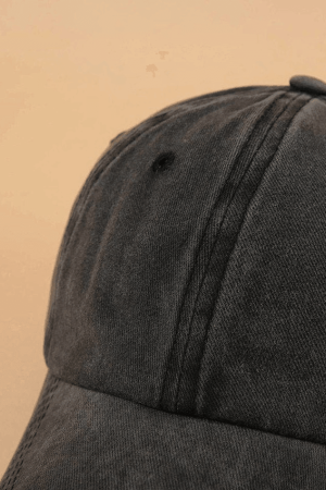 Style Core Aesthetics, New Style Trends - Casquette de baseball vintage noire délavée