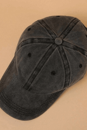 Style Core Aesthetics, New Style Trends - Casquette de baseball vintage noire délavée