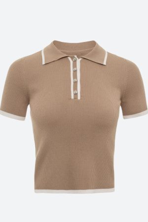 Style Core Aesthetics, New Style Trends - Casual Contrast Corduroy Top