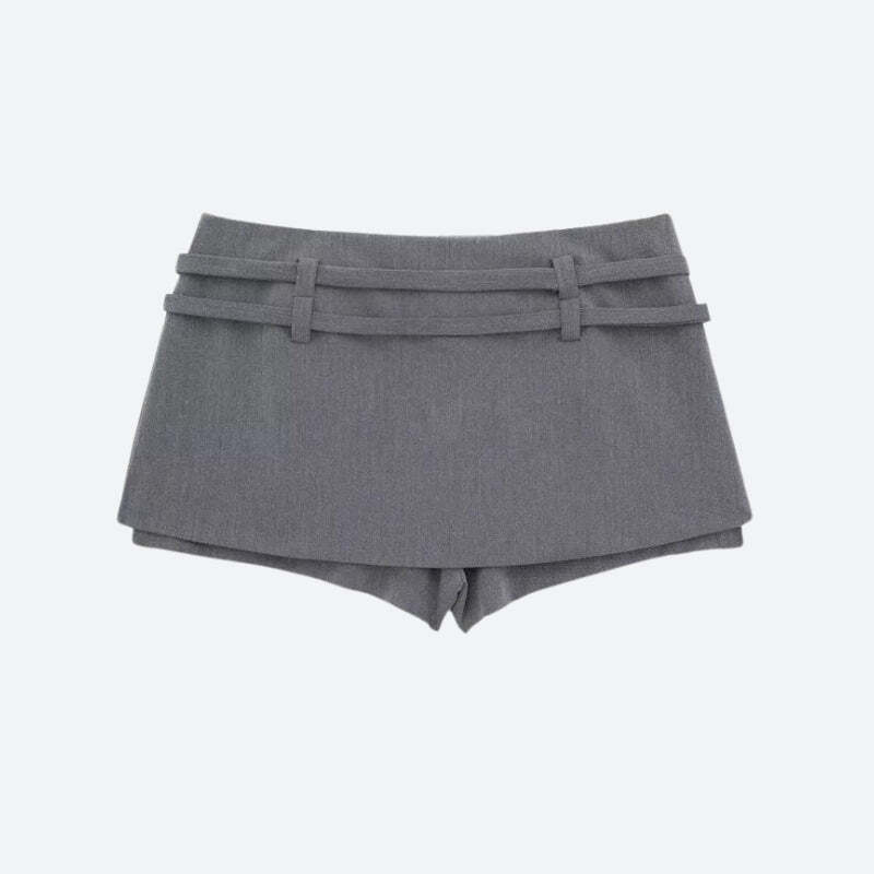 Style Core Aesthetics, New Style Trends - Casualcore Double Belted Mini Skort