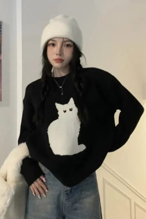 Style Core Aesthetics, New Style Trends - Cat Sweater