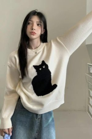 Style Core Aesthetics, New Style Trends - Cat Sweater