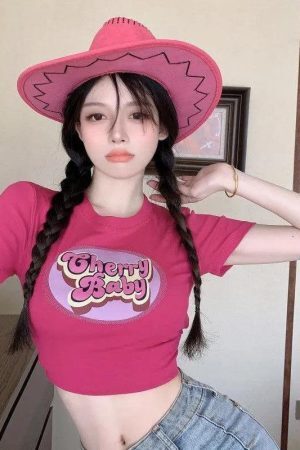 Style Core Aesthetics, New Style Trends - Cherry Baby Crop Top