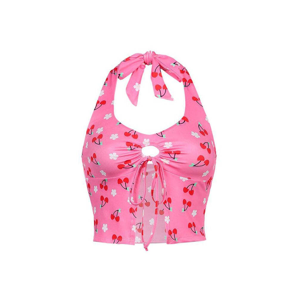 Style Core Aesthetics, New Style Trends - Cherry Blossom Halter Top
