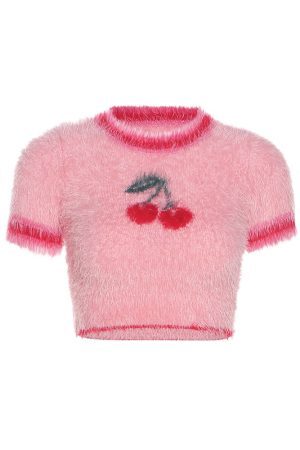 Style Core Aesthetics, New Style Trends - Cherry Fuzzy Crop Top