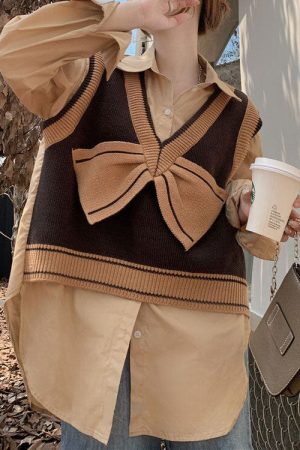 Style Core Aesthetics, New Style Trends - Chocolate Brown Aeshetic Vest