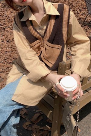 Style Core Aesthetics, New Style Trends - Chocolate Brown Aeshetic Vest