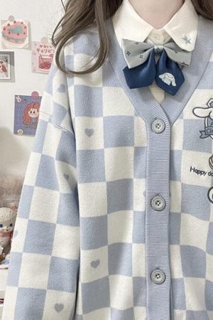 Style Core Aesthetics, New Style Trends - Cinnamoroll Buttoned Blue Cardigan