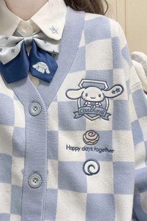 Style Core Aesthetics, New Style Trends - Cinnamoroll Buttoned Blue Cardigan
