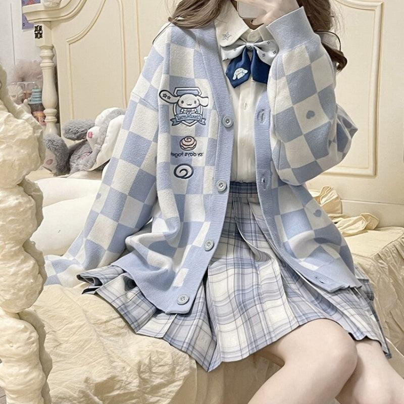 Style Core Aesthetics, New Style Trends - Cinnamoroll Buttoned Blue Cardigan