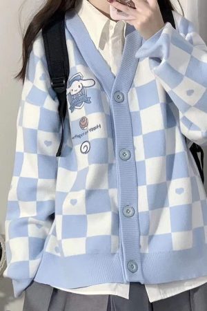 Style Core Aesthetics, New Style Trends - Cinnamoroll Buttoned Blue Cardigan