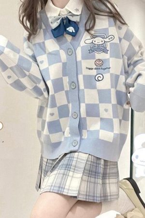 Style Core Aesthetics, New Style Trends - Cinnamoroll Buttoned Blue Cardigan