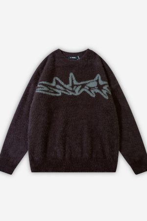 Style Core Aesthetics, New Style Trends - 'Cipher' Jacquard Knit Sweater