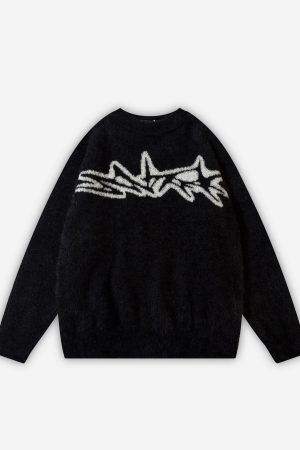 Style Core Aesthetics, New Style Trends - 'Cipher' Jacquard Knit Sweater