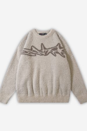 Style Core Aesthetics, New Style Trends - 'Cipher' Jacquard Knit Sweater