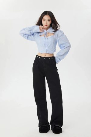 Style Core Aesthetics, New Style Trends - Classiccore Cut Out Crop Shirt