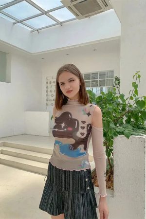 Style Core Aesthetics, New Style Trends - Cloud Monster Mesh Top