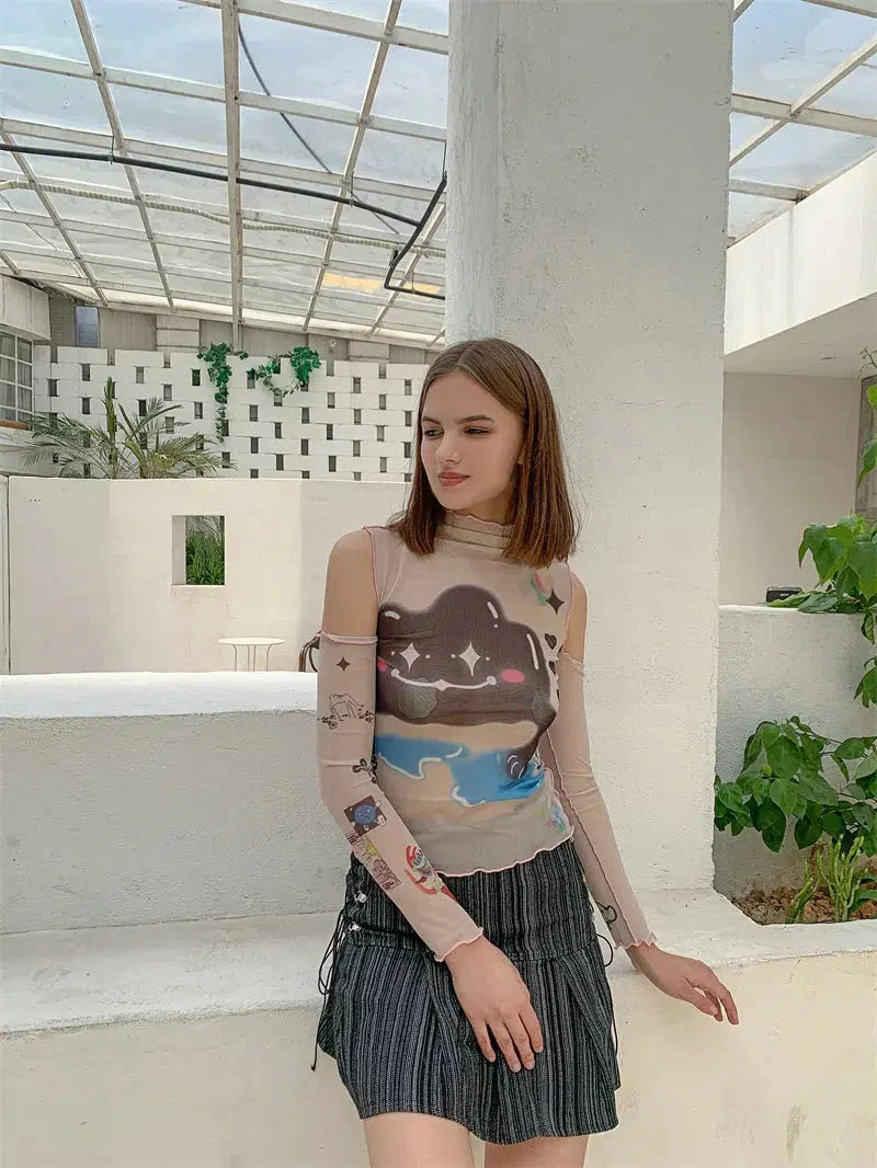 Style Core Aesthetics, New Style Trends - Cloud Monster Mesh Top Style Core Aesthetics, New Style Trends - Cloud Monster Mesh Top