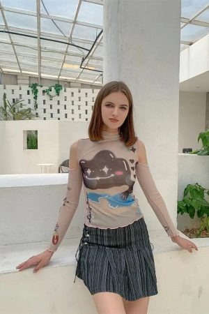 Style Core Aesthetics, New Style Trends - Cloud Monster Mesh Top