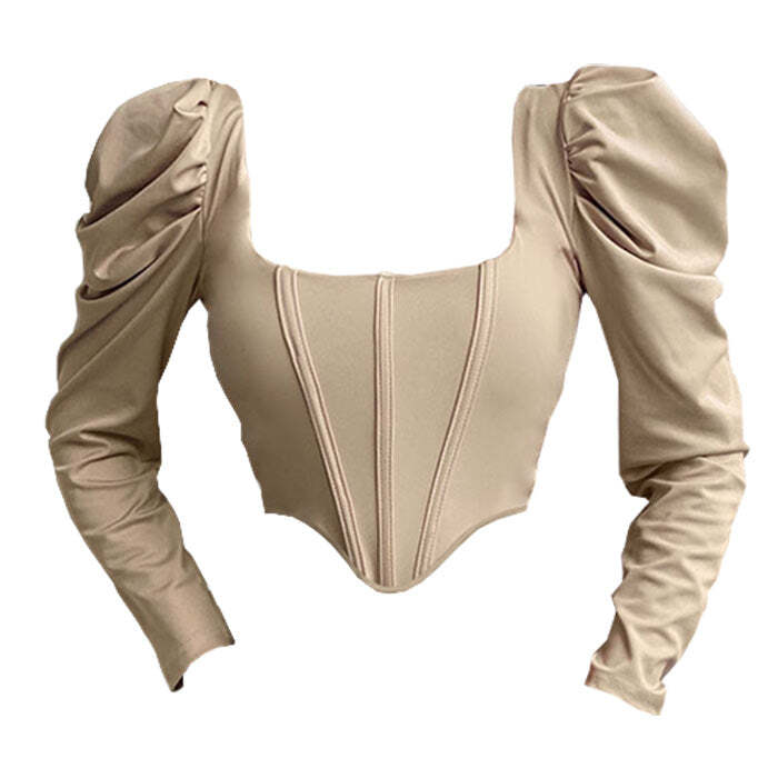 Style Core Aesthetics, New Style Trends - Coffee Cream Corset Top