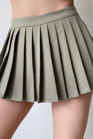 Style Core Aesthetics, New Style Trends - Coffee Cream Pleated Skirt