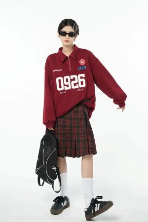 Style Core Aesthetics, New Style Trends - College Style A-Line Skater Midi Skirt