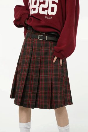 Style Core Aesthetics, New Style Trends - College Style A-Line Skater Midi Skirt