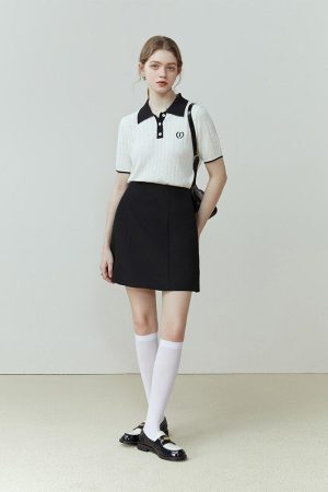 Style Core Aesthetics, New Style Trends - College Style Short Sleeve Sweater