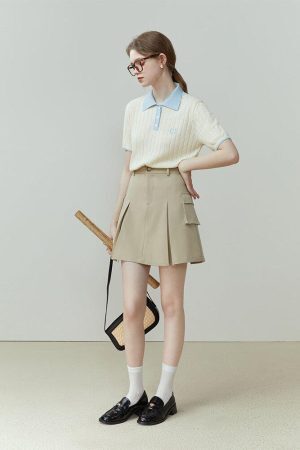 Style Core Aesthetics, New Style Trends - College Style Short Sleeve Sweater