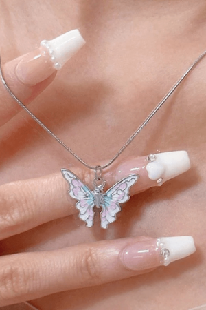 Style Core Aesthetics, New Style Trends - Collier à breloque papillon pastel