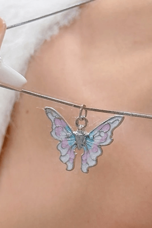 Style Core Aesthetics, New Style Trends - Collier à breloque papillon pastel