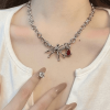 Style Core Aesthetics, New Style Trends - Collier Chaîne Pendentif Goutte d'Araignée