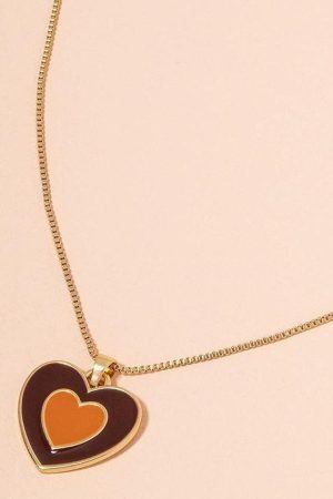 Style Core Aesthetics, New Style Trends - Collier pendentif en forme de cœur dégradé