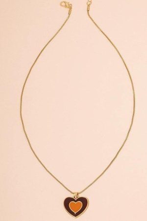 Style Core Aesthetics, New Style Trends - Collier pendentif en forme de cœur dégradé