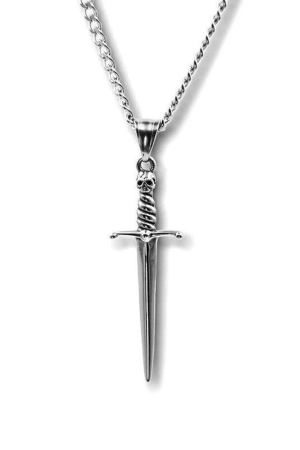 Style Core Aesthetics, New Style Trends - Collier pendentif poignard squelette punk