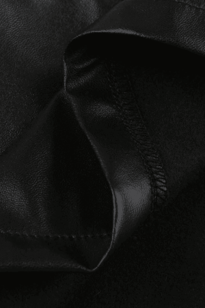 Style Core Aesthetics, New Style Trends - Color Block Cropped Pu Leather Moto Jacket