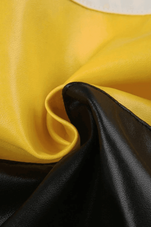 Style Core Aesthetics, New Style Trends - Color Block Cropped Pu Leather Moto Jacket