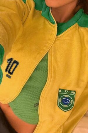 Style Core Aesthetics, New Style Trends - Color Block Embroidery Collar Neck Jacket