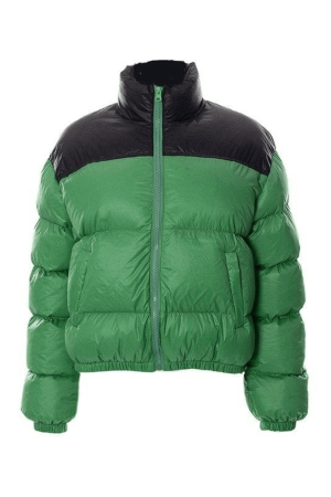 Style Core Aesthetics, New Style Trends - Color Block Zip Up Puffer Jacket
