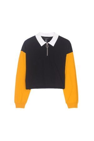Style Core Aesthetics, New Style Trends - Color Block Zip Up Tee