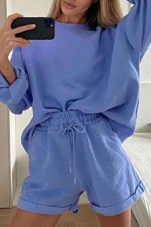 Style Core Aesthetics, New Style Trends - Comfy Life Sweatshirt & Shorts Co-Ord