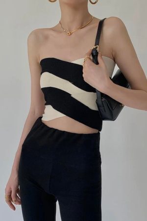 Style Core Aesthetics, New Style Trends - Contrast Color Tube Top