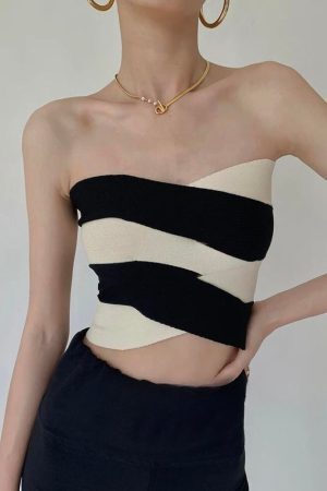 Style Core Aesthetics, New Style Trends - Contrast Color Tube Top