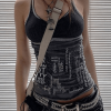 Style Core Aesthetics, New Style Trends - Contrast Letter Stripe Tank Top