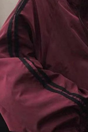 Style Core Aesthetics, New Style Trends - Contrast Stripe Zip Up Jacket