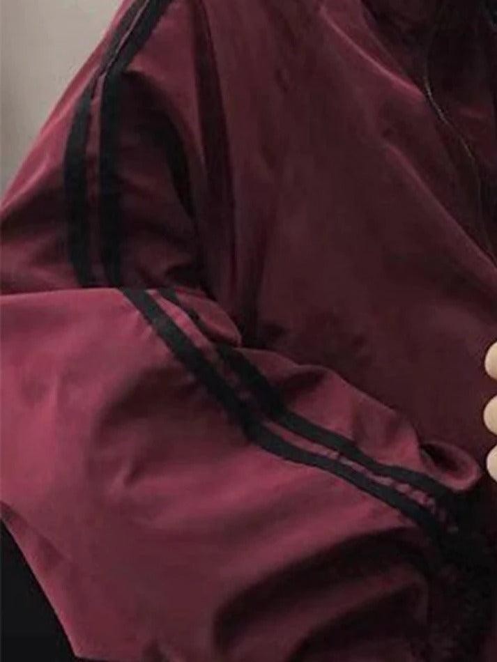 Style Core Aesthetics, New Style Trends - Contrast Stripe Zip Up Jacket Style Core Aesthetics, New Style Trends - Contrast Stripe Zip Up Jacket