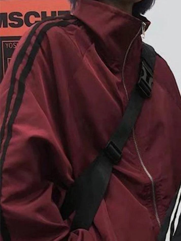 Style Core Aesthetics, New Style Trends - Contrast Stripe Zip Up Jacket Style Core Aesthetics, New Style Trends - Contrast Stripe Zip Up Jacket