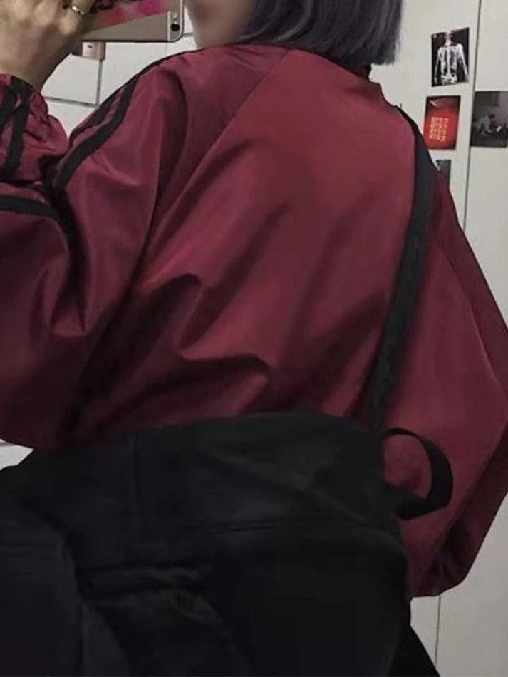 Style Core Aesthetics, New Style Trends - Contrast Stripe Zip Up Jacket Style Core Aesthetics, New Style Trends - Contrast Stripe Zip Up Jacket