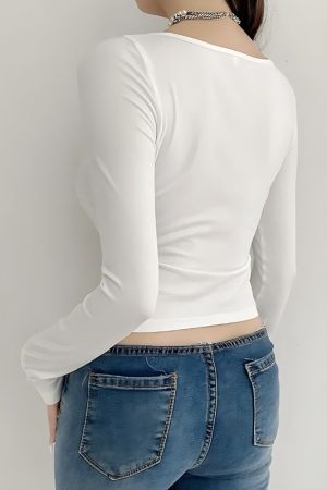 Style Core Aesthetics, New Style Trends - Coquette Bow Open Front Top