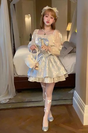 Style Core Aesthetics, New Style Trends - Coquette Bow Princess Mini Dress